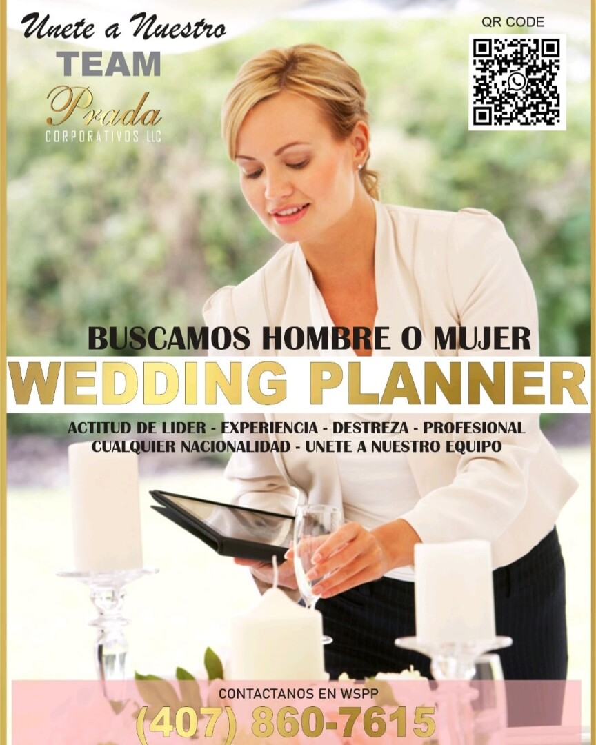 Oferta Laboral Hombre o Mujer Wedding Planner